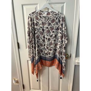 J. Jill Pullover Modal Cape Kimono Tassels O/S EUC